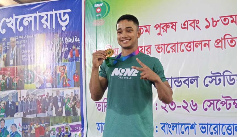 জাতীয় ভারোত্তোলনে কিশোরগঞ্জের নূরে আলম সিদ্দিকীর সোনা জয়