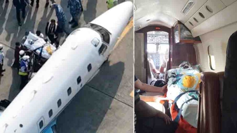 হাদিকে বহনকারী এয়ার অ্যাম্বুলেন্স সিঙ্গাপুরে পৌঁছেছে