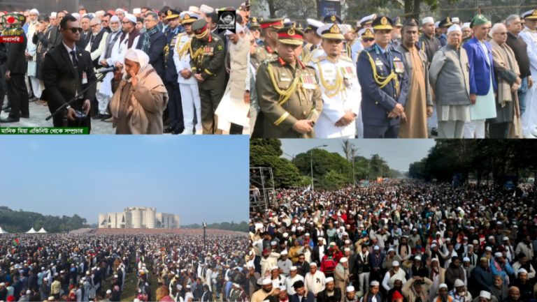 লাখ লাখ মানুষের অংশগ্রহণে খালেদা জিয়ার জানাজা অনুষ্ঠিত